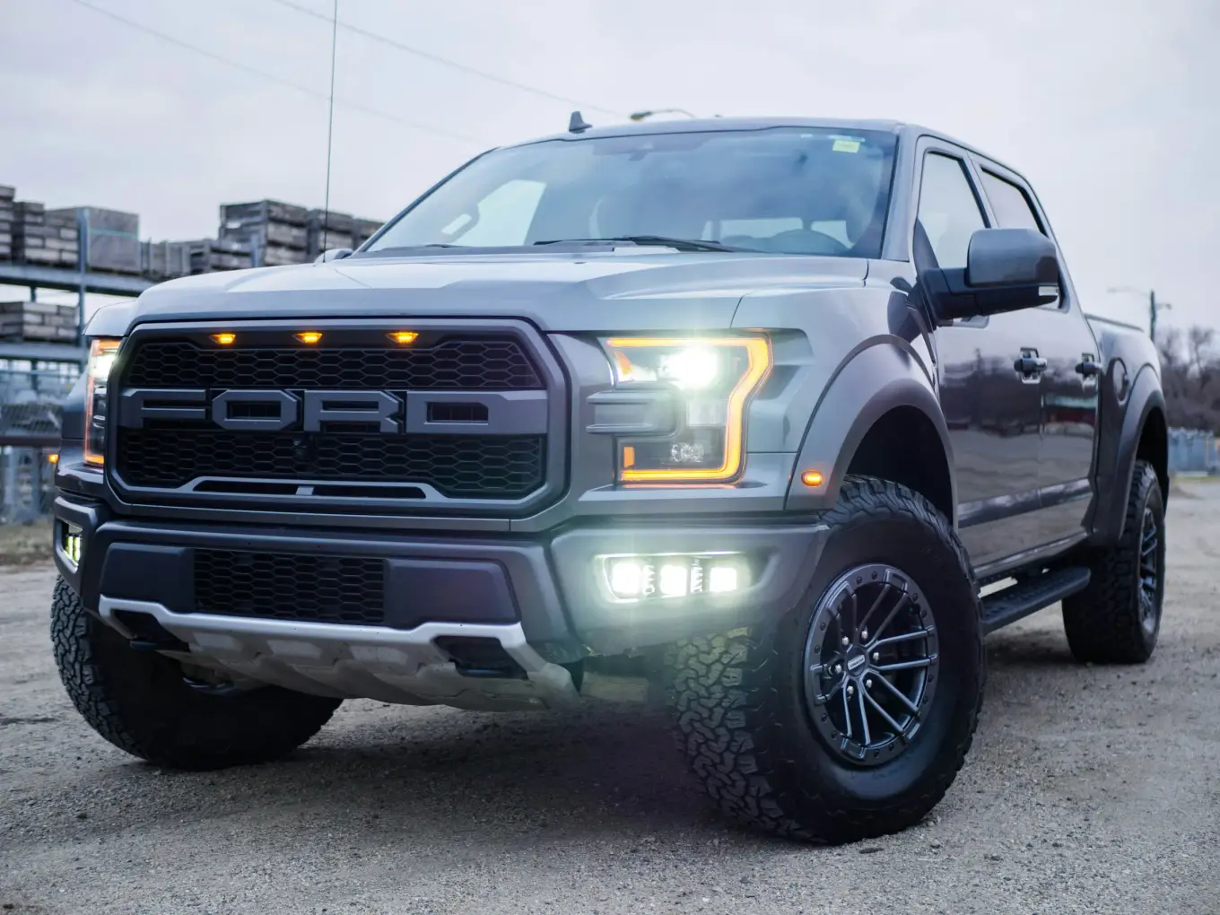 Ford Raptor truck front view. Southwest Muffler & Brake, Stafford and Houston.